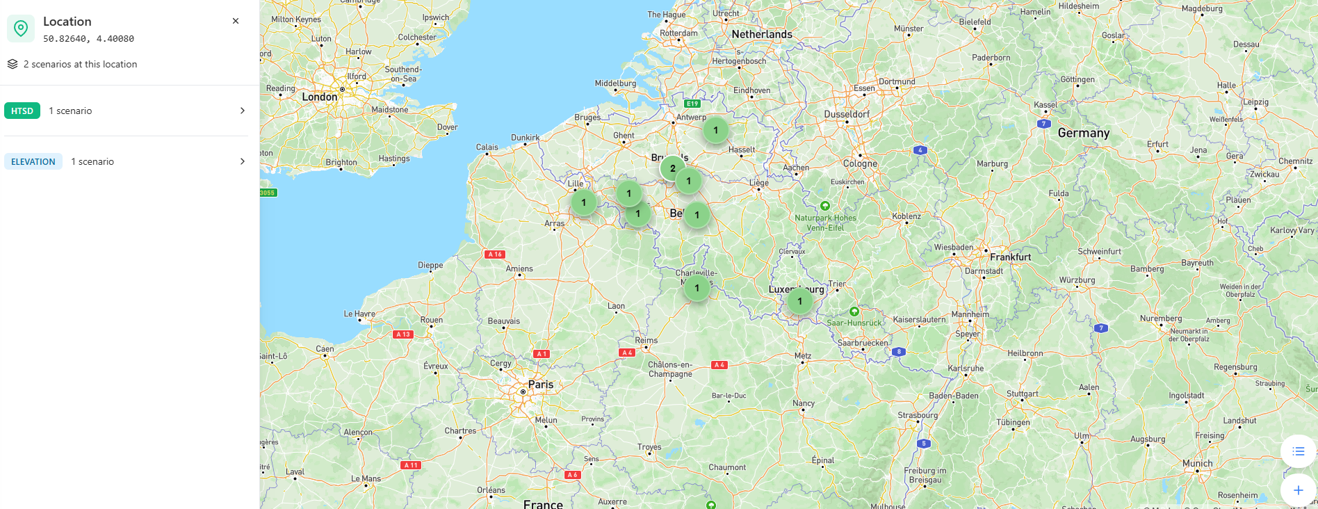 LuData scenario map view